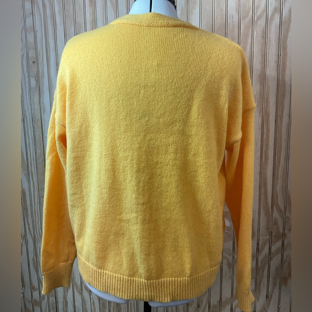 Yellow Daisy Embroidered Women's Sweater - Picture 3 of 5